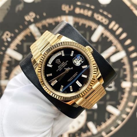 rolex day date black|rolex day date watch price.